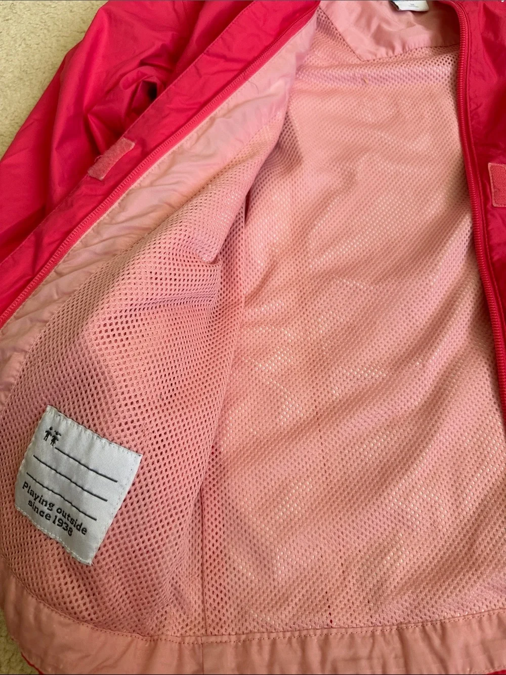 Columbia Kids Bright Pink Hooded Rain Jacket